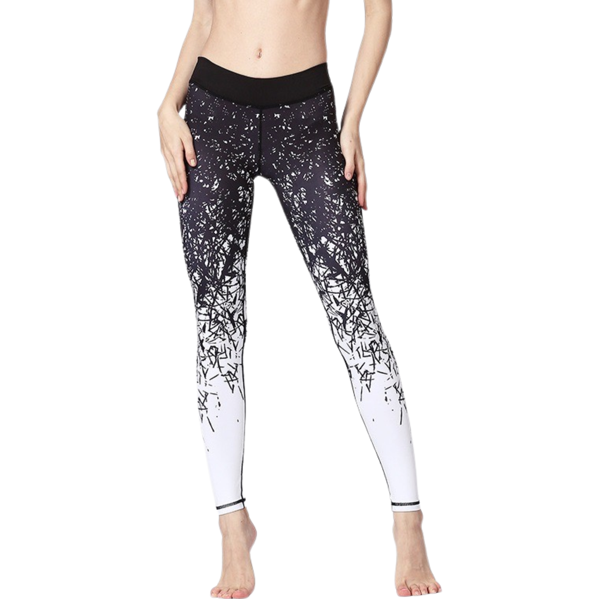 Abstract Printed Dual  Color  Leggings