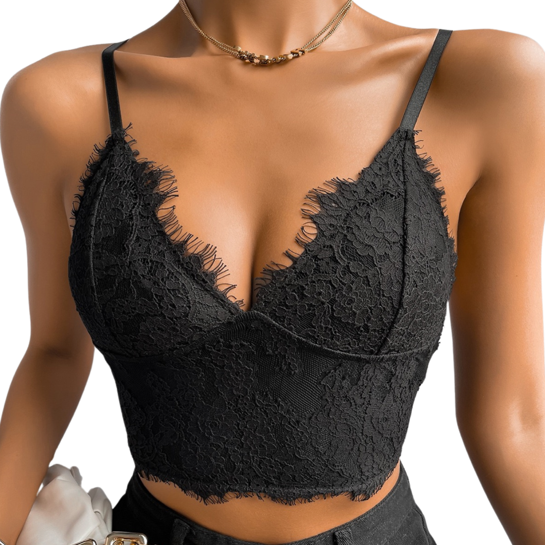 Black Lace Crop Top – 345activewear